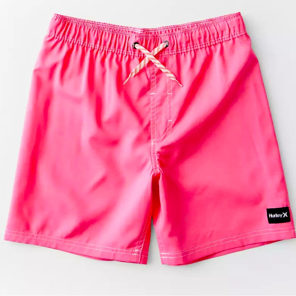 Boys XL  - Coral 8.25” Pool Party 2 Way Stretch Swim Trunks HURLEY.          NWT